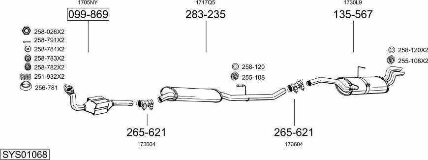 Bosal SYS01068 - Sistem de esapament allinparts.ro