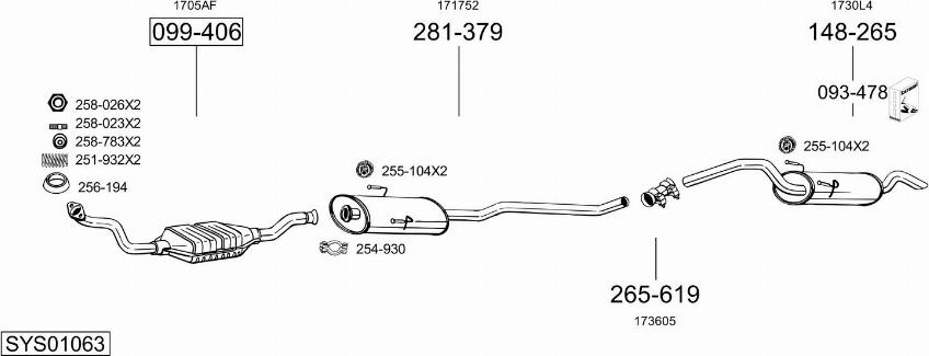 Bosal SYS01063 - Sistem de esapament allinparts.ro
