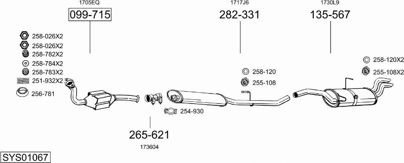 Bosal SYS01067 - Sistem de esapament allinparts.ro