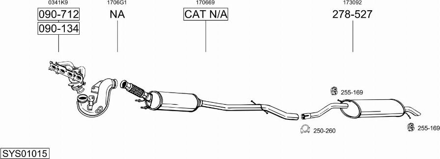 Bosal SYS01015 - Sistem de esapament - allinparts.ro