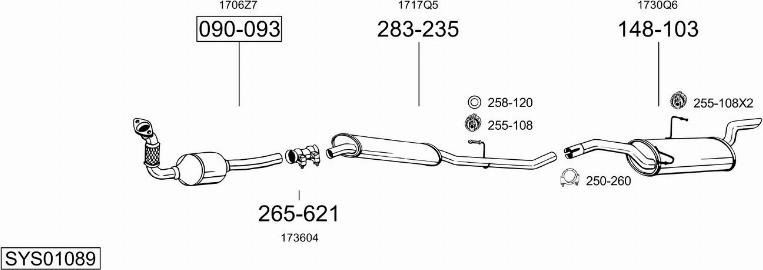 Bosal SYS01089 - Sistem de esapament allinparts.ro