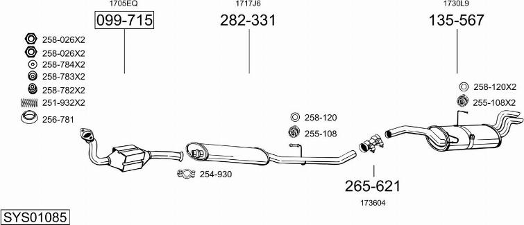 Bosal SYS01085 - Sistem de esapament allinparts.ro