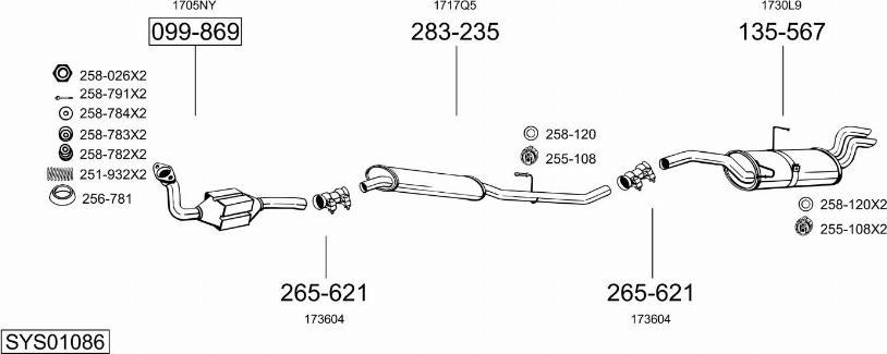 Bosal SYS01086 - Sistem de esapament allinparts.ro