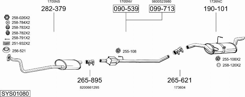 Bosal SYS01080 - Sistem de esapament - allinparts.ro