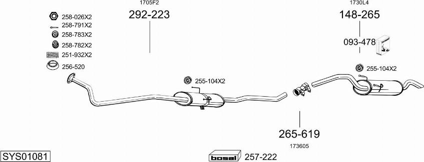 Bosal SYS01081 - Sistem de esapament allinparts.ro