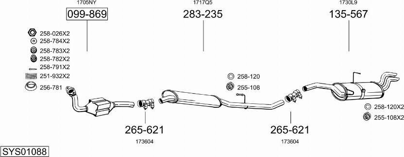 Bosal SYS01088 - Sistem de esapament allinparts.ro