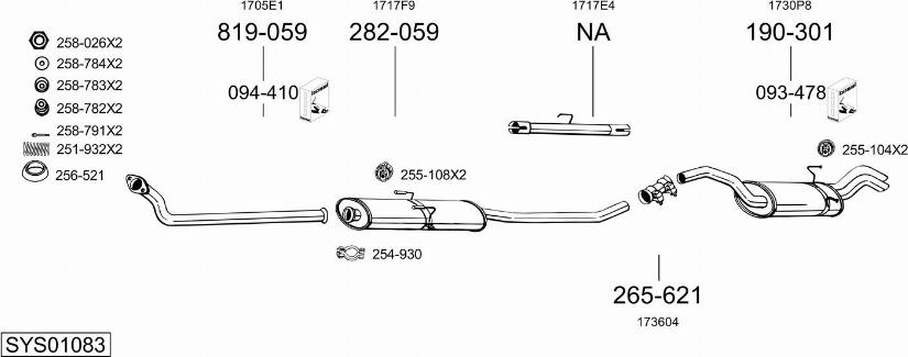 Bosal SYS01083 - Sistem de esapament allinparts.ro