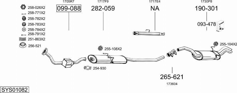 Bosal SYS01082 - Sistem de esapament allinparts.ro