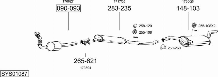 Bosal SYS01087 - Sistem de esapament allinparts.ro