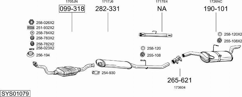Bosal SYS01079 - Sistem de esapament - allinparts.ro