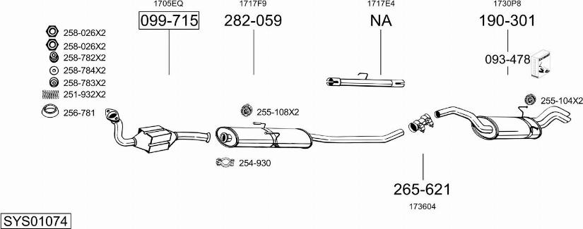 Bosal SYS01074 - Sistem de esapament allinparts.ro