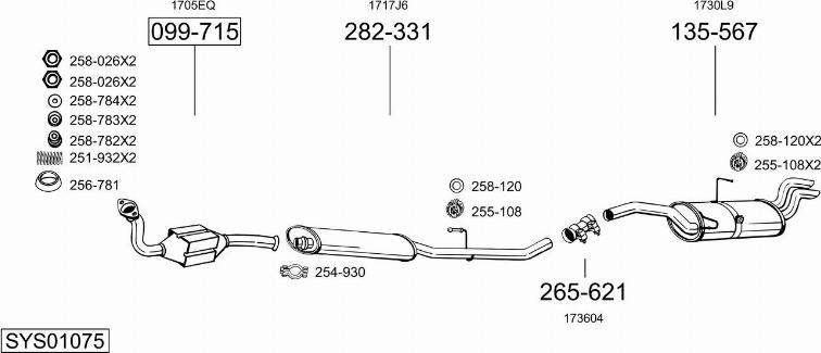 Bosal SYS01075 - Sistem de esapament allinparts.ro