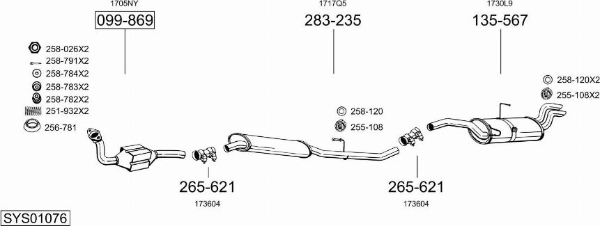Bosal SYS01076 - Sistem de esapament allinparts.ro