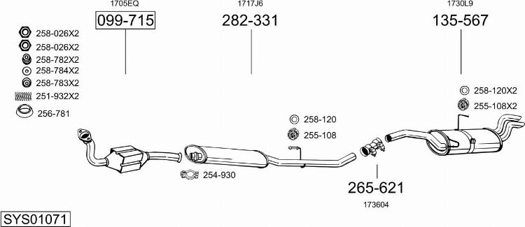 Bosal SYS01071 - Sistem de esapament allinparts.ro