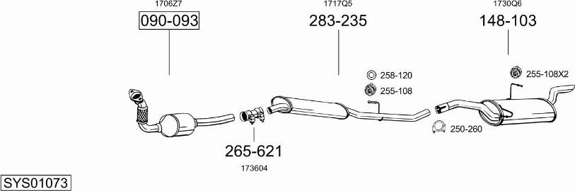 Bosal SYS01073 - Sistem de esapament allinparts.ro