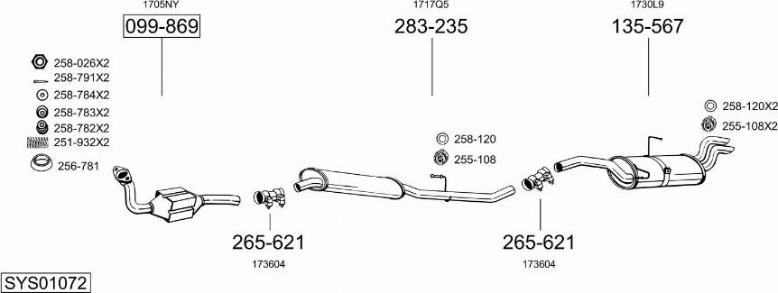 Bosal SYS01072 - Sistem de esapament allinparts.ro