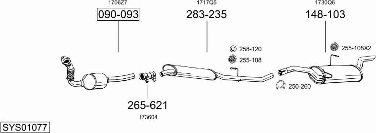 Bosal SYS01077 - Sistem de esapament allinparts.ro