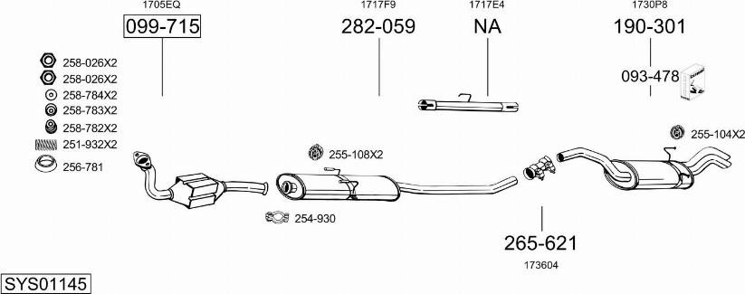 Bosal SYS01145 - Sistem de esapament allinparts.ro