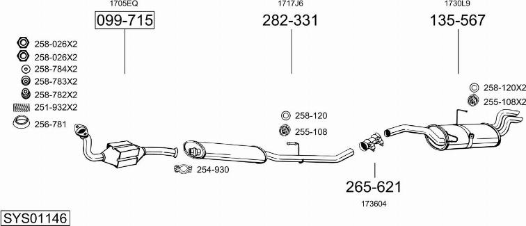 Bosal SYS01146 - Sistem de esapament allinparts.ro
