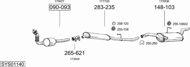 Bosal SYS01140 - Sistem de esapament allinparts.ro