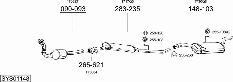 Bosal SYS01148 - Sistem de esapament allinparts.ro