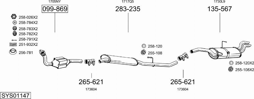 Bosal SYS01147 - Sistem de esapament allinparts.ro