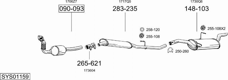 Bosal SYS01159 - Sistem de esapament allinparts.ro