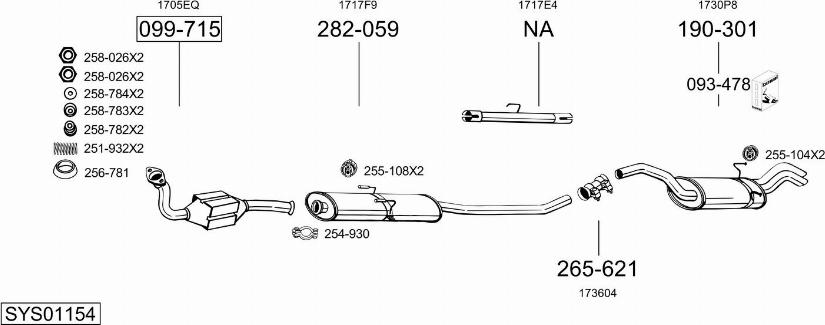 Bosal SYS01154 - Sistem de esapament allinparts.ro