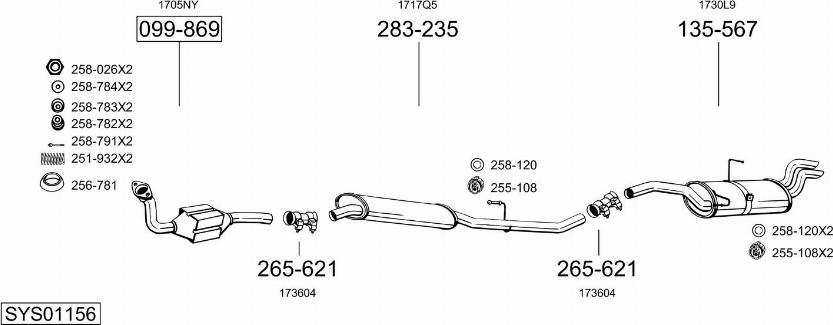 Bosal SYS01156 - Sistem de esapament allinparts.ro