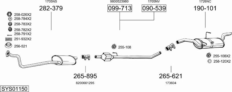 Bosal SYS01150 - Sistem de esapament - allinparts.ro