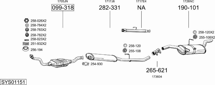 Bosal SYS01151 - Sistem de esapament - allinparts.ro