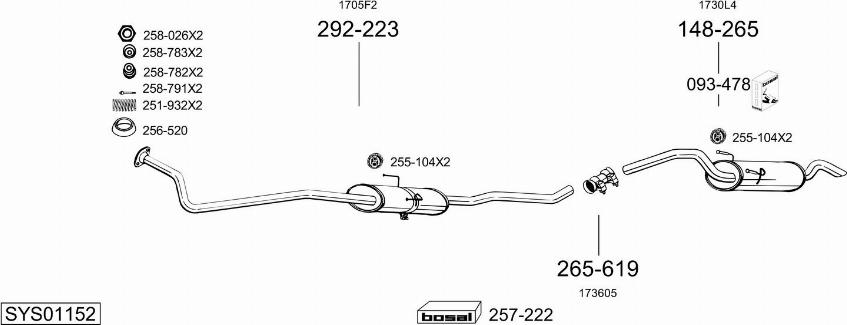 Bosal SYS01152 - Sistem de esapament allinparts.ro