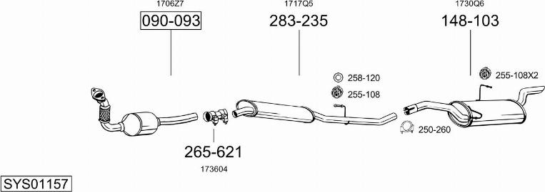 Bosal SYS01157 - Sistem de esapament allinparts.ro