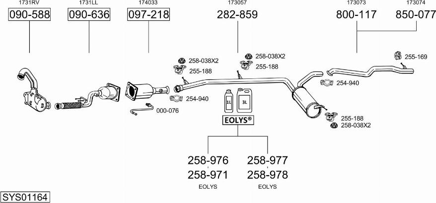 Bosal SYS01164 - Sistem de esapament allinparts.ro