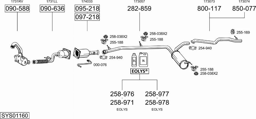 Bosal SYS01160 - Sistem de esapament allinparts.ro