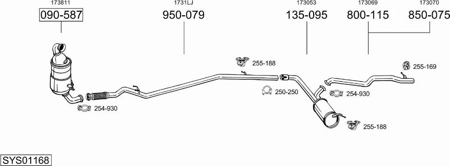 Bosal SYS01168 - Sistem de esapament allinparts.ro