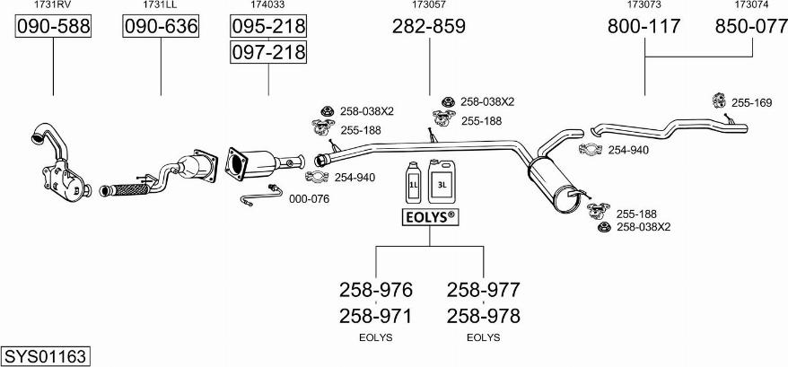 Bosal SYS01163 - Sistem de esapament allinparts.ro