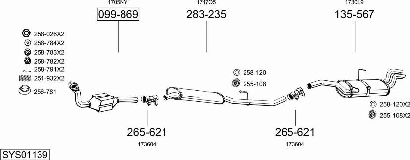 Bosal SYS01139 - Sistem de esapament allinparts.ro