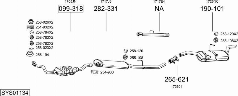 Bosal SYS01134 - Sistem de esapament allinparts.ro