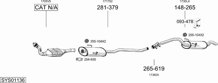 Bosal SYS01136 - Sistem de esapament - allinparts.ro