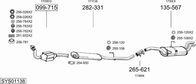 Bosal SYS01138 - Sistem de esapament allinparts.ro