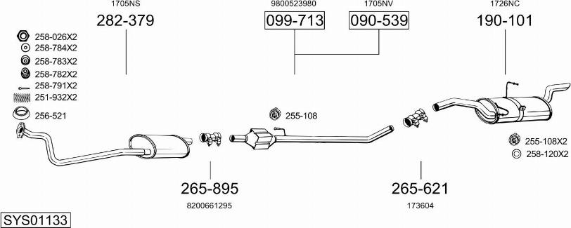 Bosal SYS01133 - Sistem de esapament allinparts.ro