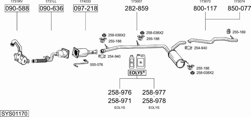 Bosal SYS01170 - Sistem de esapament allinparts.ro