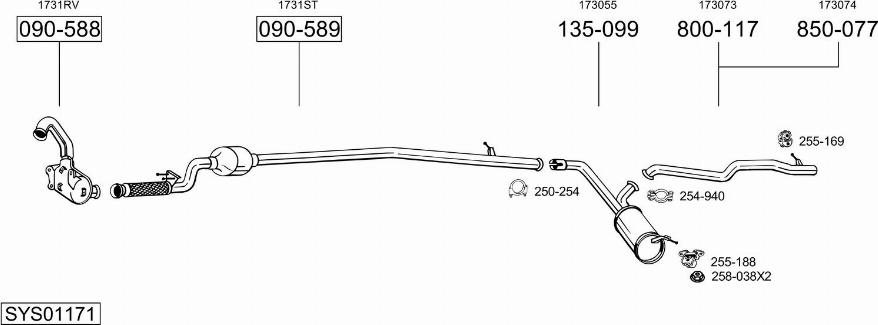 Bosal SYS01171 - Sistem de esapament allinparts.ro