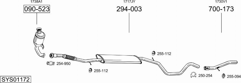 Bosal SYS01172 - Sistem de esapament allinparts.ro