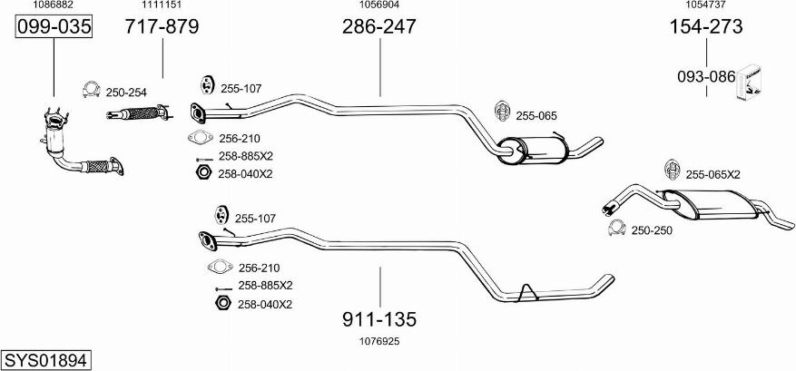 Bosal SYS01894 - Sistem de esapament allinparts.ro