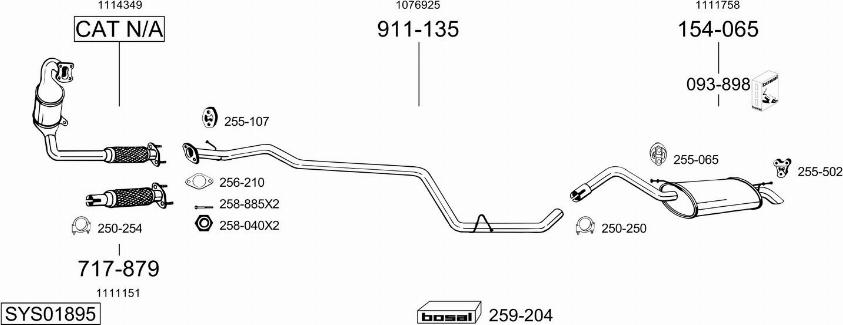 Bosal SYS01895 - Sistem de esapament allinparts.ro