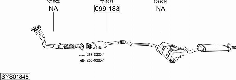 Bosal SYS01848 - Sistem de esapament allinparts.ro