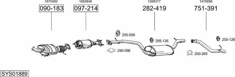 Bosal SYS01889 - Sistem de esapament allinparts.ro