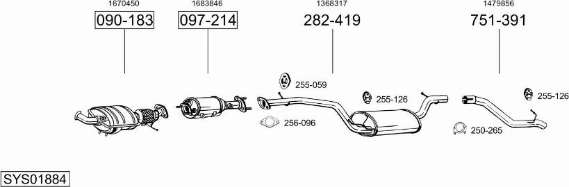 Bosal SYS01884 - Sistem de esapament - allinparts.ro